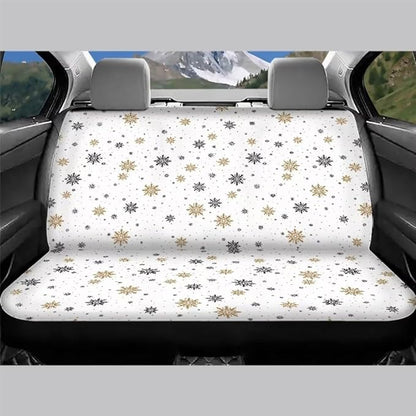 Snowflake Print Car Back Seat Covers Non-Slip Interior