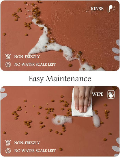 Pet Feeding Mat-Absorbent Dog Mat for Food and