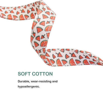 Cotton Dog Collar Metal Buckle Daisy Summer L(15-23in))