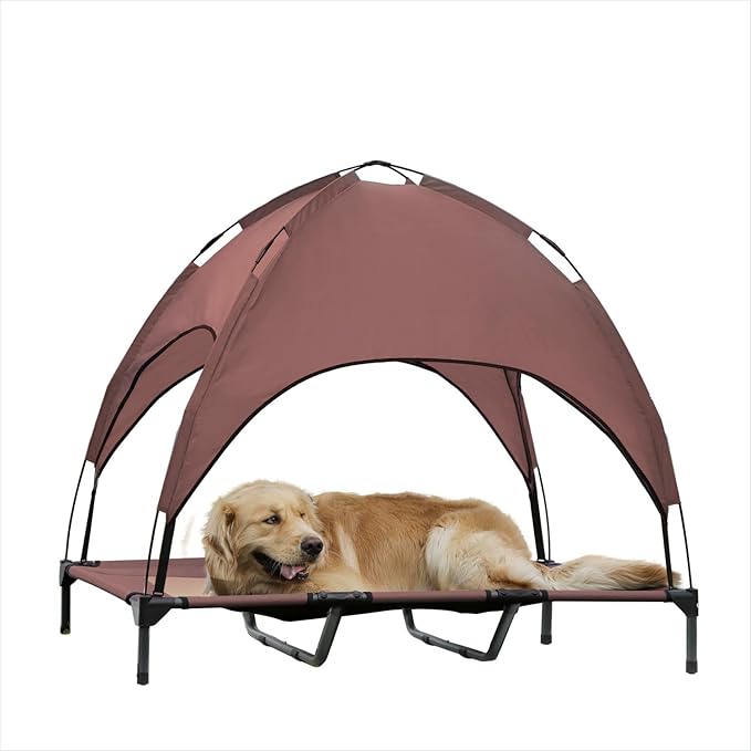 Large Elevated Dog Bed with Canopy 48IN Outdoor