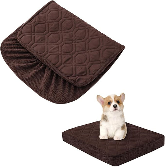 Dog Bed Covers Replacement Washable - Waterproof Dog Bed Covers Quilted, Water Absorbable Pet Puppy Bed Cover for Dog Cat, Cover Only 40Lx32Wx6H Inches Burgundy