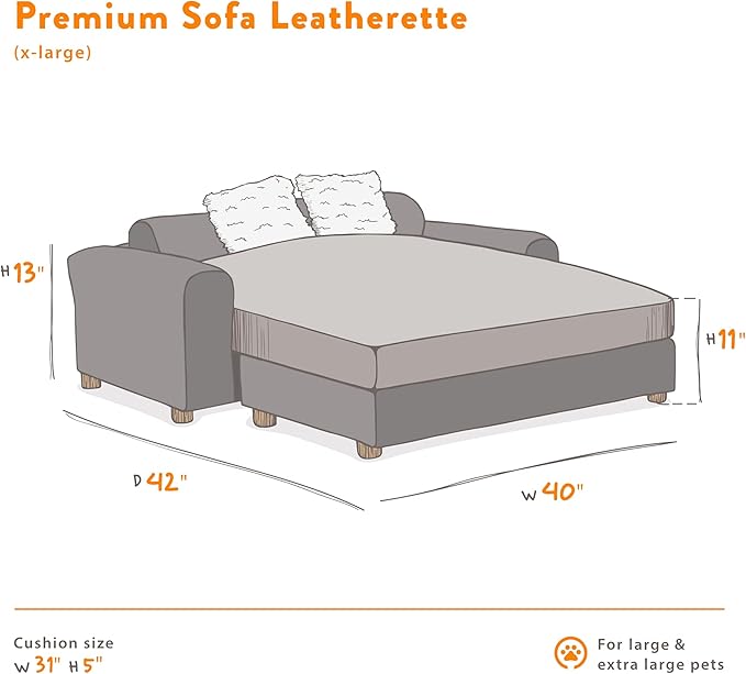 Moots Premium Leatherette Sofa Pet Bed
