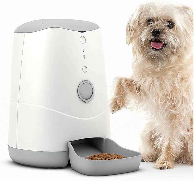 Pet Genius Smart Pet Feeder for Cats and Dogs, Automatic Cat and Dog Feeder with Camera andPortion Control, Wifi Auto Pet Food Dispenser with Phone App and Battery Back Up System