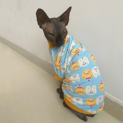 Sphynx Hairless Cat Cute Summer Cotton T-Shirts Pet Clothes 1))