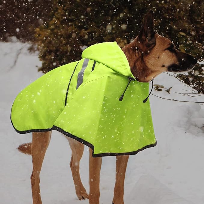 Candofly Dog Raincoat Reflective Dog Rain Jacket Waterproof Hooded Ponch Dog Rain Coat for Small Medium Large Dogs (Green