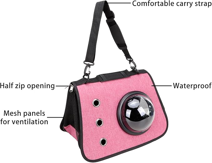 Abraza Cat Dog Carrier Pet Carrier Bag Airline Approved for Small Animals Portable Bag Travel Carrier Home Super Ventilated Design for Travel Hiking Walking Outdoor Use Pink