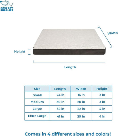 Best Pet Supplies Cute Dog Crate Mat Flat Bed with Waterproof Exterior 35X22X4