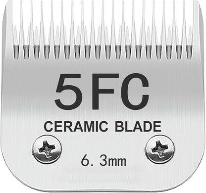 TRAH 5FC Blade Dog Grooming Clipper Replacement Blades Compatible with Andis Dog Clippers,Most A5, Wahl KM Series Clippers,Detachable Ceramic Blade,Size-5FC, 1/4-Inch Cut Length (6.3mm) Silver