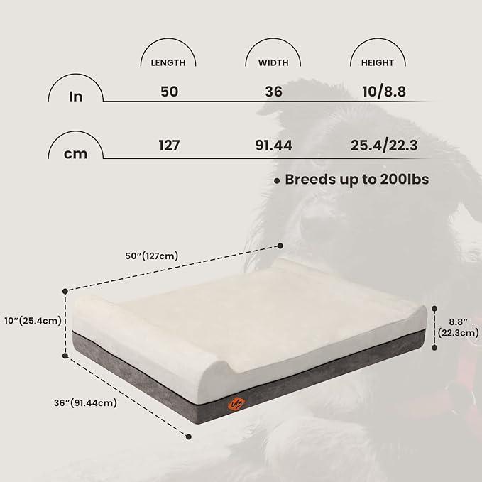 Laifug Orthopedic Memory Foam Dog Bed Extra Large