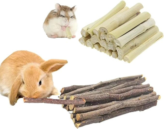 400g Sweet Bamboo Chew Toy for Rabbits Apple Wood Sticks for Hamster,Chew Treats for Hamster Chinchilla Guinea Pig Molar Treats Snack for Small Animals