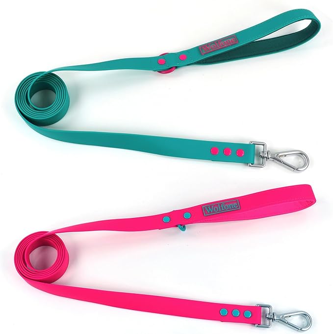 Waterproof Dog Leash Carabiner Leash for Dogs Soft 6ft*25mm*2.5mm Pink