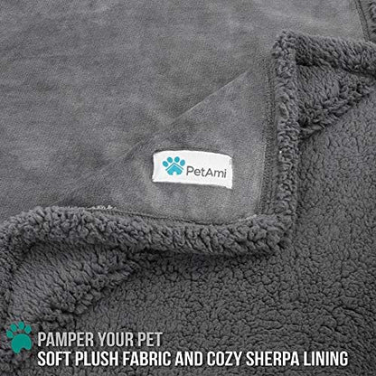 PetAmi WATERPROOF Dog Blanket for Bed 90x90 Grey