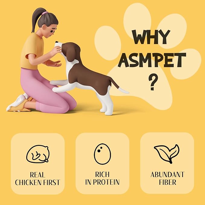 ASMPET Dog Treats Chicken Jerky Wrapped Pumpkin Biscuits Stick 10.6 oz