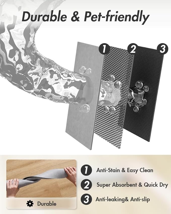 MontVoo-Absorbent Pet Feeding Mat-No Stains Dog Mat for Food and Water Bowl-Quick Dry Dog Cat & Dog Food Mat Water Dispenser Mat-Pet Supplies Mat-Dog Water Bowl Mat (17"x28"