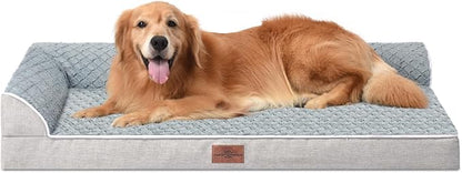 XL Dog Bed Orthopedic, Extra Large Dog Bed with Comfy Bolsters, Waterproof Dog Bed, Pet Bed Sofa with Removable Washable Cover and Nonskid Bottom(X-Large,Grey)