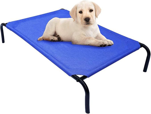 PHYEX Heavy Duty Steel-Framed Portable Elevated Pet Bed 33" L 19" W 7.5" H(S,