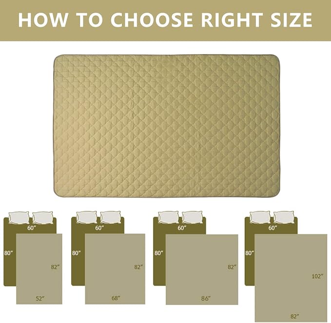 SPXTEX Dog Bed Cover Washable Pee Pads Dog Blankets for Puppy Large Dog Cat 1 Piece（68"x82",Taupe）