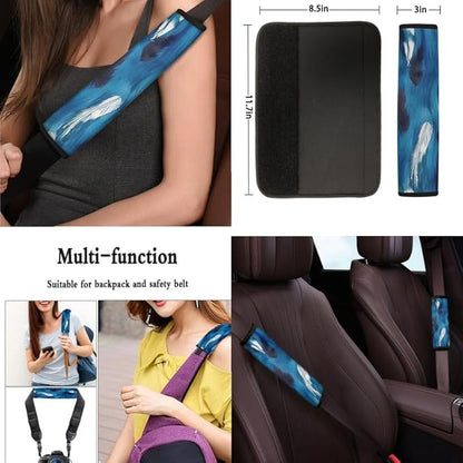 Blue Gradient Feather Graffiti 13 PCS Car Seat