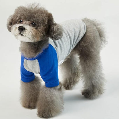 Dog Shirt for Small and Large Dogs Raglan Cotton T-Shirts Soft Breathable Dog Shirts pet Clothes Gray Series (Medium