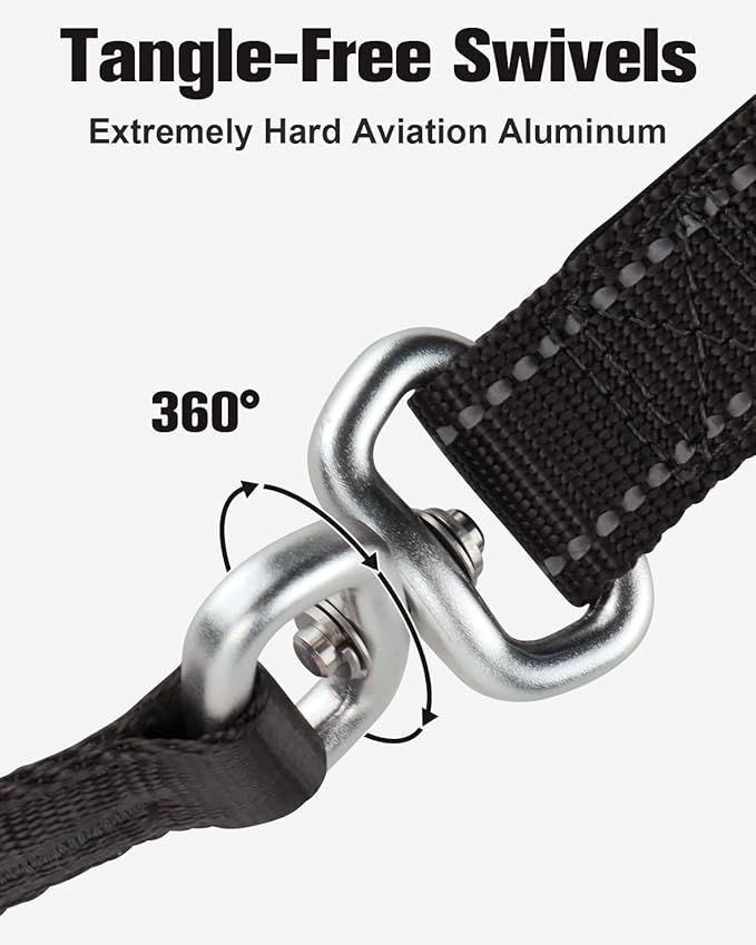 Aiyuda Tangle-Free Slip Lead for Dogs with Padded Traffic Handle 6ft Dog 40 LBS,