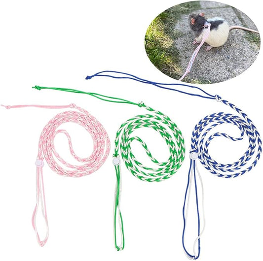 3 Pack Adjustable Hamster Leash Harness for Chinchilla Rabbit Hamster Guinea Pig Squirrel Small Animal