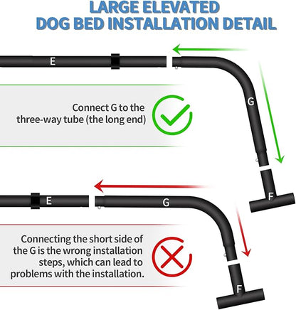 Bestio Elevated Dog Bed 44x32x9 Inch 120 lbs