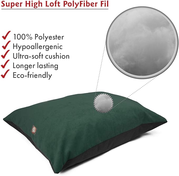 Majestic Pet Rectangle Medium Dog Bed Washable – Non Slip Comfy Pet Bed – Dog Crate Bed Super Value Pillow Dog Bed – Dog Kennel Bed for Sleeping 35 x 28 Inch