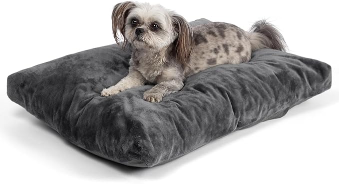 29 Inch Comfort Plush Dog Bed with Granular Foam Sponge Support - Removable Machine Washable Cover, Waterproof Lining, Non-Slip Bottom - Fits Extra Large, Large, Medium, Small Crates (Gray)