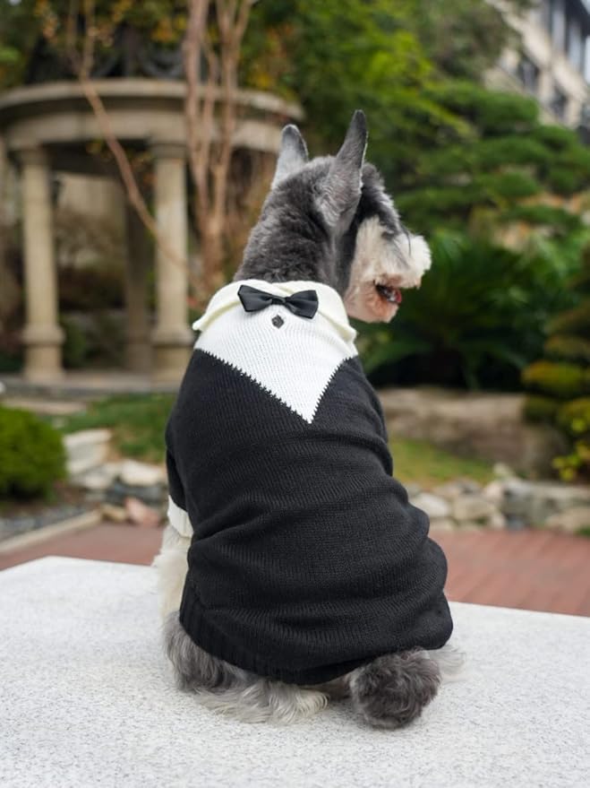 Dog Tuxedo Bow Tie Wedding Party Suit 16" Back