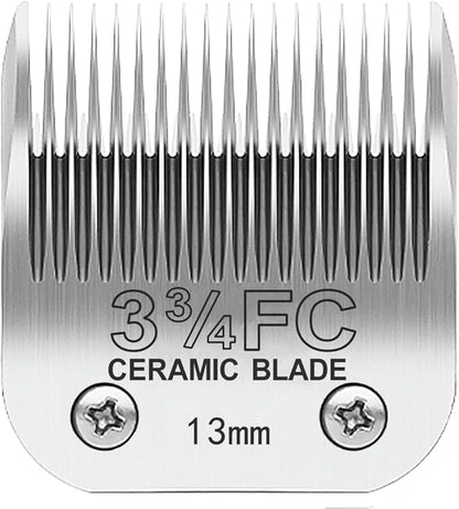 TRAH 3-3/4FC Blade Dog Grooming Clipper Replacement Blades Compatible with Andis Dog Clippers,Most A5, Wahl KM Series Clippers,Detachable Ceramic Blade,Size-3-3/4FC, 1/2-Inch Cut Length (13mm) Silver