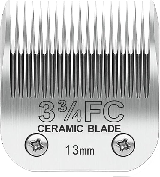 TRAH 3-3/4FC Blade Dog Grooming Clipper Replacement Blades Compatible with Andis Dog Clippers,Most A5, Wahl KM Series Clippers,Detachable Ceramic Blade,Size-3-3/4FC, 1/2-Inch Cut Length (13mm) Silver