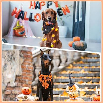 SZEE Halloween Dog Bandanas 2PCS Witch