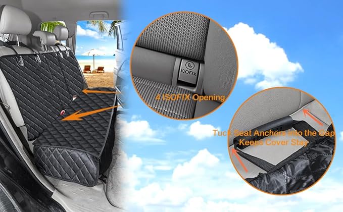 Dog Car Seat Cover for Back Seat Cover for Kids ISOFIX Car Seat Protector for Dogs Nonslip Water Proof Universal Fit Dog Car Seat Cover for Truck SUV(Large