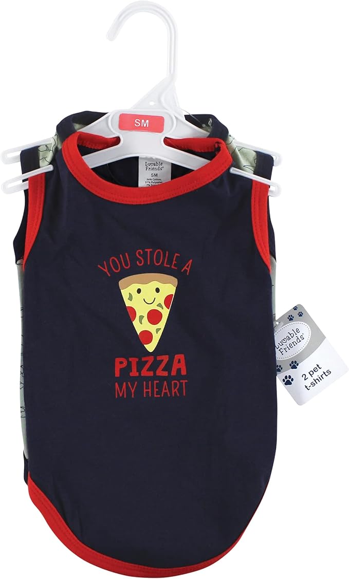 Luvable Friends Dog Pet Dog and Cats Cotton T-Shirts 2pk