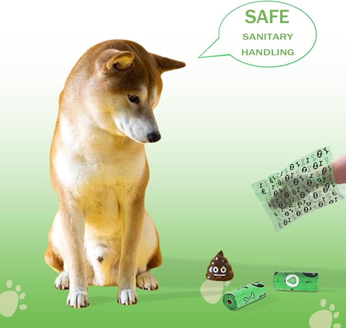Poop Bags For Dog 240 Counts Waste Bags For Dog Poop Green16 Refill Rolls Doggie Poop Bags With Free Dispenser 100% Leak-Proof