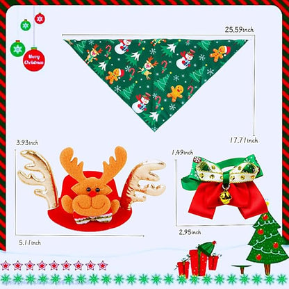 Christmas Costume for Pet Merry Christmas Bandanna Christmas Hat for Dog Cat Christmas Bandanna (Small)