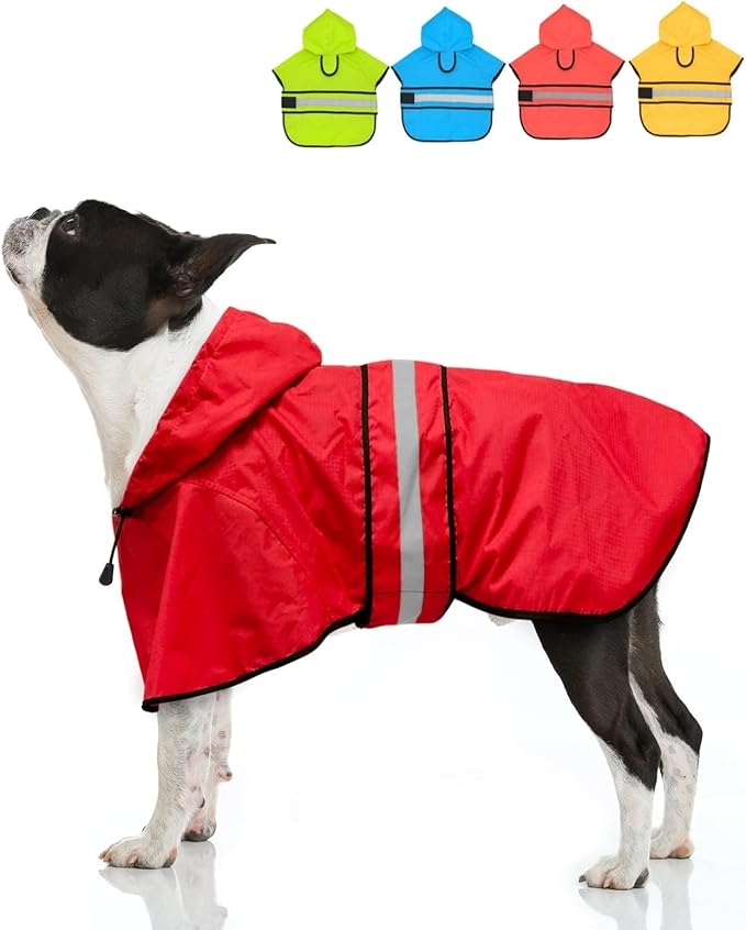 Candofly Dog Raincoat Hooded Poncho