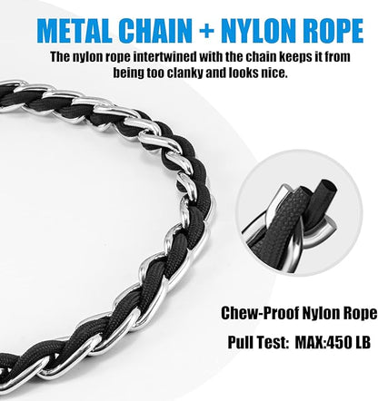 Chain Dog Leash Chew Proof Metal Leash for Medium Large Dogs 4FT Strong 3.0