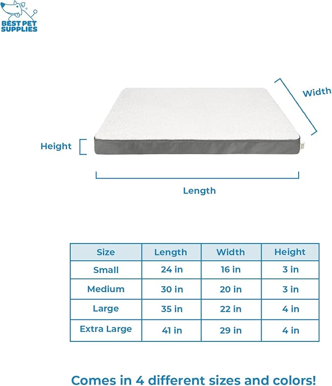 Best Pet Supplies Cute Dog Crate Mat Flat Bed with Waterproof Exterior 35X22X4