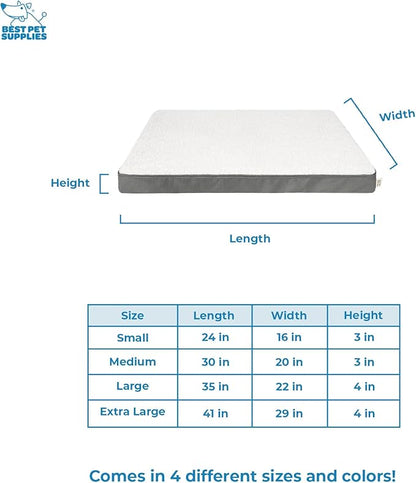 Best Pet Supplies Cute Dog Crate Mat Flat Bed with Waterproof Exterior 30X20X3