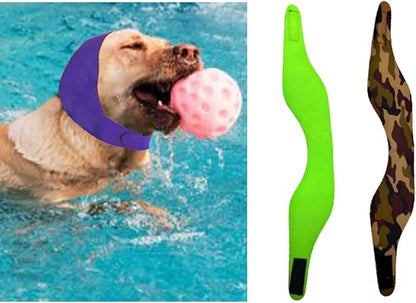 MANON ROSA Dog Swim Cap Plugs 2Pcs Waterproof All-Weather Snood for Bathing Rainy Days Swimming (1 Green 1 Camouflage,M)