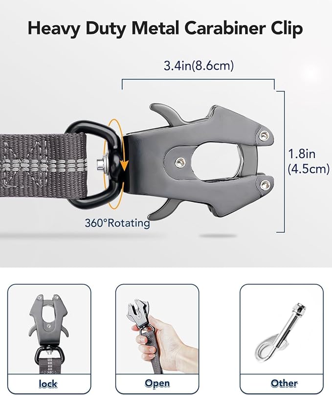 Joytale Tactical Dog Leash Heavy Duty 4-6FT Shock 2 Padded