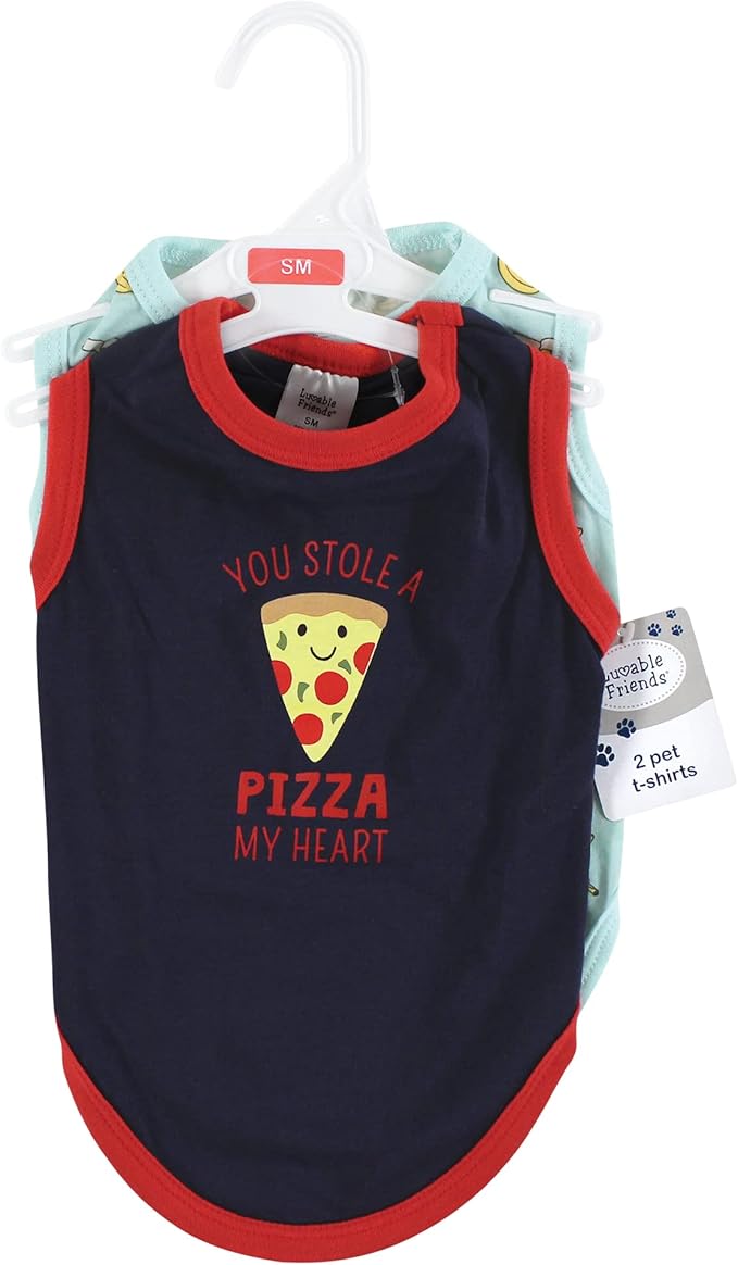 Luvable Friends Dog Pet Dog and Cats Cotton T-Shirts 2pk