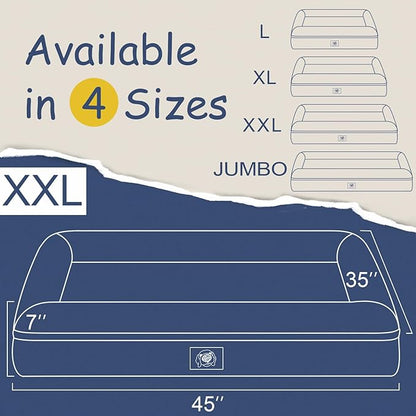 Orthopedic Washable Large Dog Bed: XX Large Dog Bed Bolster Waterproof