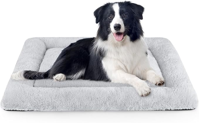 SIWA MARY Dog Bed Mat Soft Crate Pad Pad(35'' x 23'' Grey)