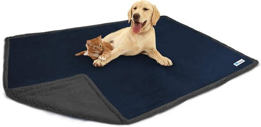 PetAmi WATERPROOF Dog Blanket for Bed 80x60 Navy