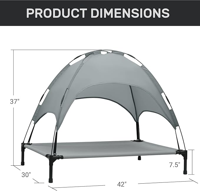 Heeyoo Elevated Dog Bed with Canopy