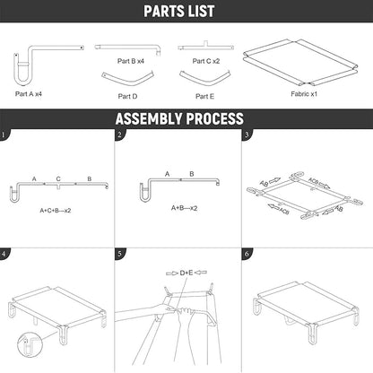 pettycare Elevated Outdoor Dog Bed 85 lbs,Brown