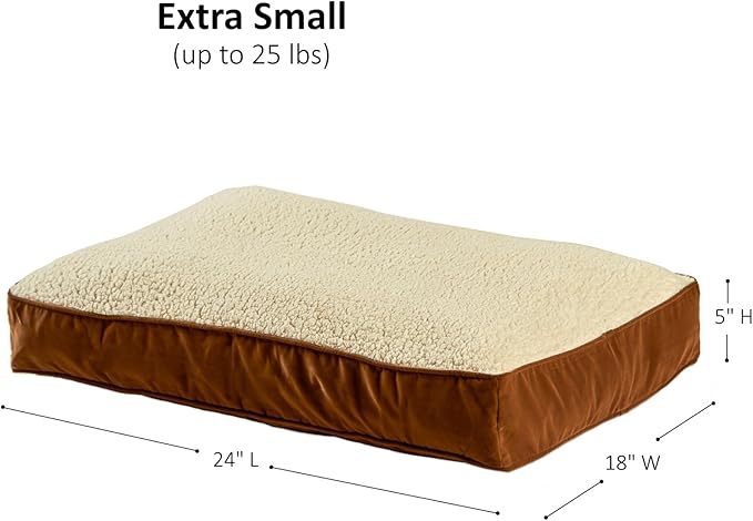 Buster Deluxe Reversible Pillow Style Sherpa Dog Bed (24 x 18 in.)