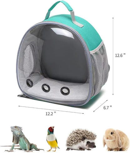 Small Animal Carrier Backpack Space Capsule Bubble Window Carrier Backpack for Lizard Guinea Pig（Green）